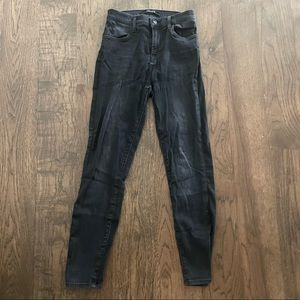 J Brand Alana Black Elixir Coated Jeans